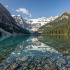 Serene alpine lake landscape 2