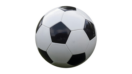 Obraz premium Classic black and white soccer ball ready for action on a clean field