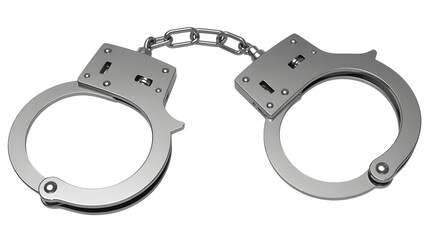 Secure your freedom with these polished silver handcuffs, symbolizing justice and order.
