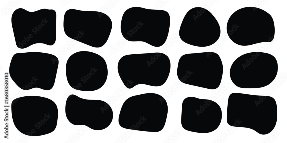 Poster blob shape organic set. fluid cooler blob shape vector for abstract design. irregular random minimal