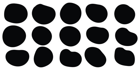 Blob shape organic set. Fluid cooler blob shape vector for abstract design. Irregular random minimal blob. Abstract watery forms template. Organic blobs set icon on white background. EPS 10
