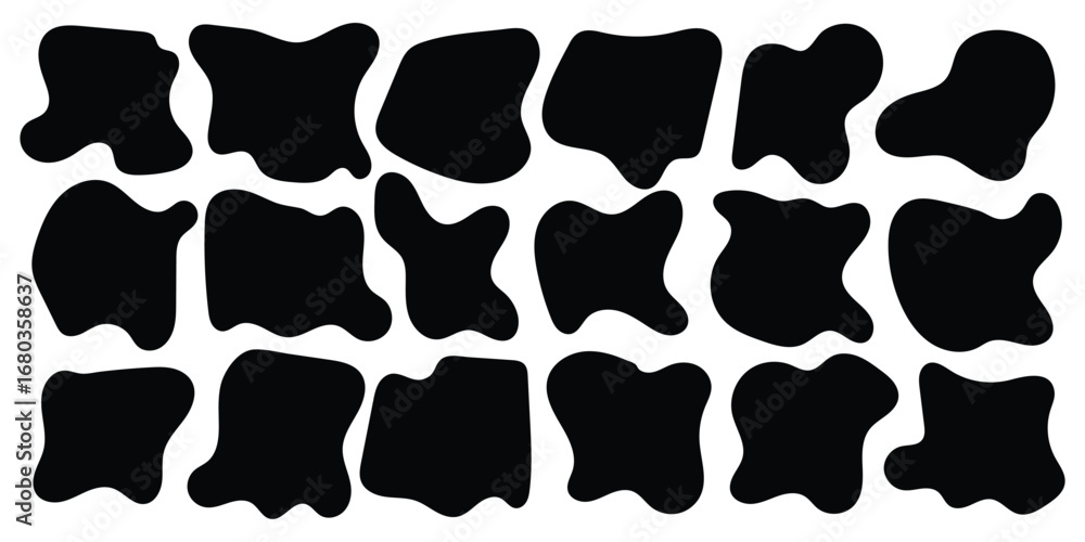 Poster blob shape organic set. fluid cooler blob shape vector for abstract design. irregular random minimal