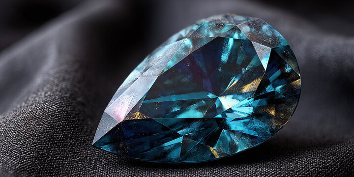 Beautiful alexandrite stone on black velvet showcasing vibrant colors and intricate details