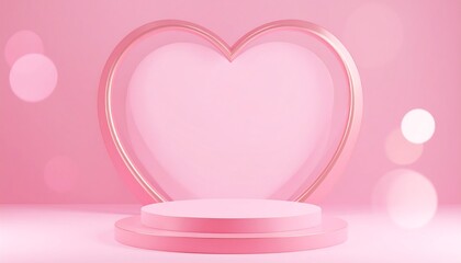 Pink Heart Podium Display Design
