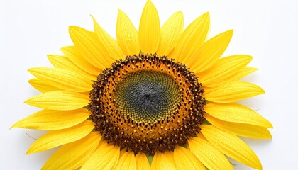 Fototapeta premium Sunflower with Dewdrops, isolated on white background 