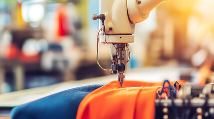 Robotic Arm Sewing Garments in a Manufacturing Environment
