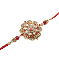 Stunning Rakhi Design: Celebrate Raksha Bandhan with Exquisite Jewelry on transparent background
