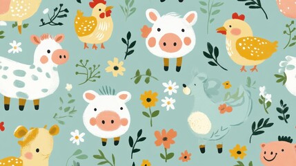 Cute farm animals pattern (1)
