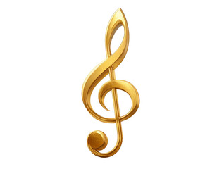 Fototapeta premium A single quaver (eighth note) designed in a minimalist style, soft golden gradient on 779601