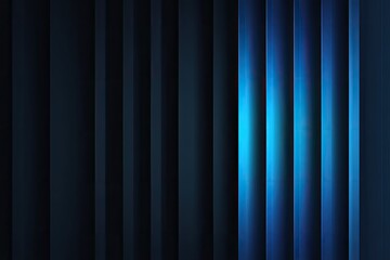 Obraz premium Dark, vertical stripes with a highlighted, glowing blue center section