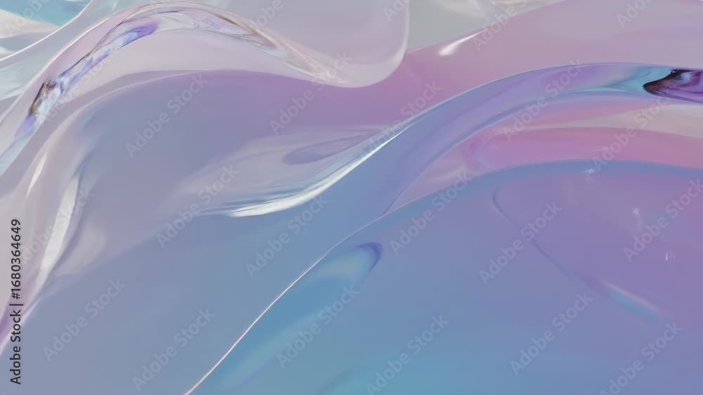 Aufkleber abstract wavy glass background - close-up view of flowing, translucent glass shapes with a pastel co