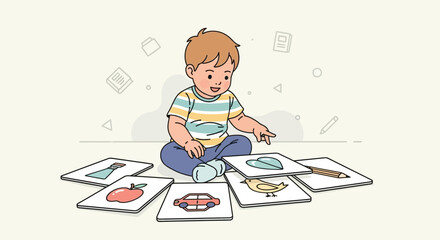 A Young Child Learns Through Interactive Picture Cards And Cognitive Development