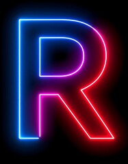 Neon Letter R Graphic