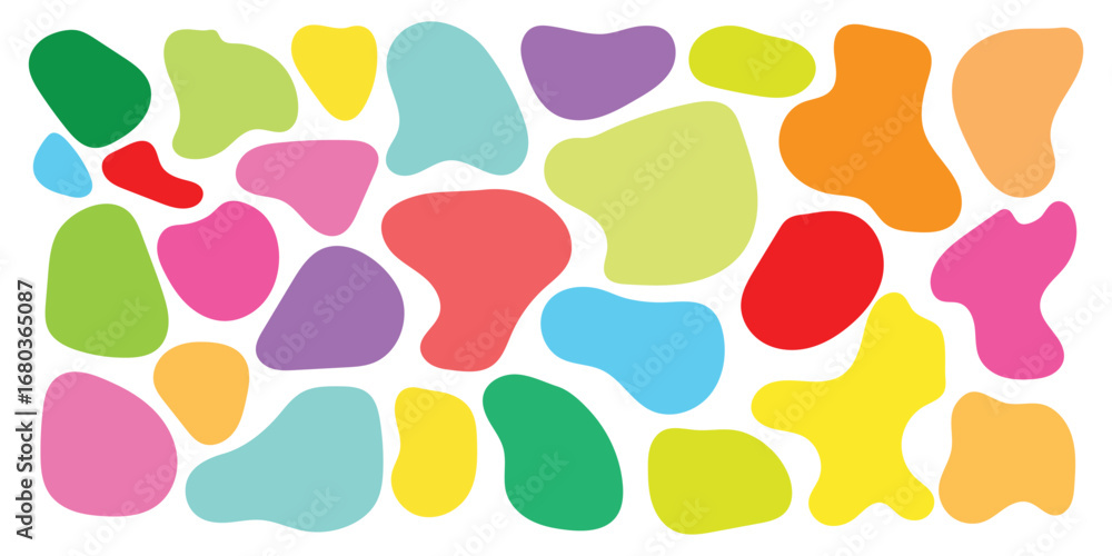 Poster organic shape round form set. liquid organic blob shape frame. doodle abstract liquid blob, wavy dif