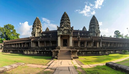 Obraz premium Ancient temple captured with wide angle, professional photography, no distortion, clean colors