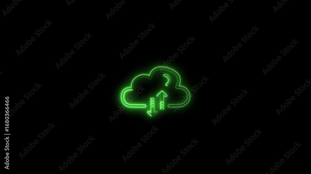 Aufkleber upload cloud arrow and download symbol on white background , computer server and web storage concept
