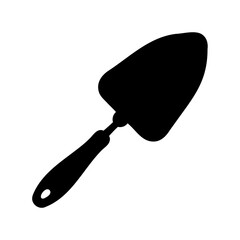 Black silhouette illustration of a serving spatula or pie server on white