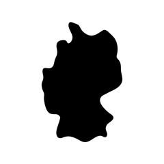 Silhouette of Germany in solid black against a white background
