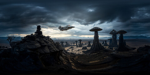 Alien Planet v35 8K VR 360 Equirectangular Spherical Panorama