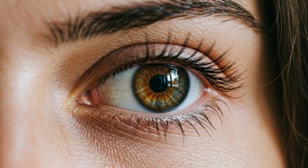 Obraz premium A captivating macro shot showcasing the intricate details of a hazel eye