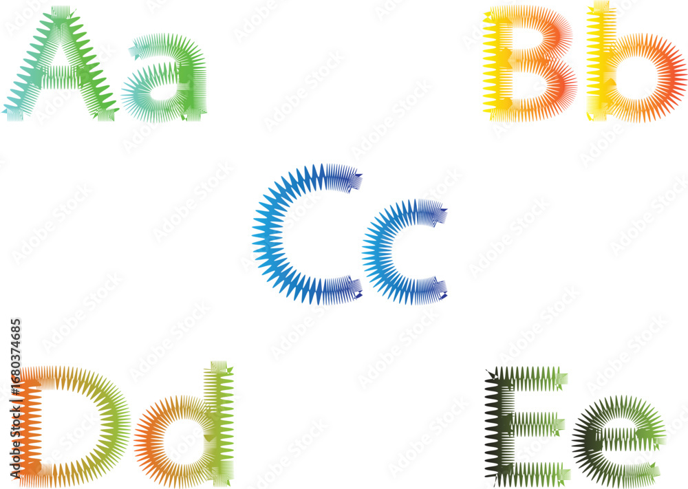 Poster this vector file features a set of uppercase and lowercase letters of the alphabet in a vibrant, spi