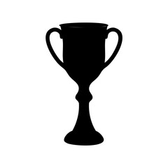 Black silhouette of a trophy cup symbolizing victory and achievements for winners
