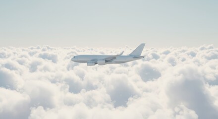 Cargo plane soaring through a sea of fluffy white clouds, symbolizing global trade and delivery