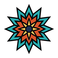 Geometric Colorful Star Mandala