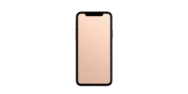 Blank smartphone, rose gold colored screen