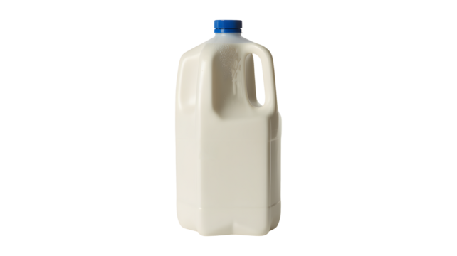 Fresh gallon of milk with blue cap ready for your healthy breakfast table