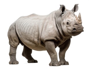 Fototapeta premium Rhino Profile on White Background