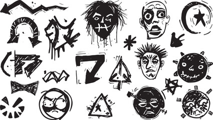 Tribal and Spiritual Tattoo Set – Lion, Mask, Symbols, Palm Tree, Waves, Abstract, Nature, Art, Icon, Animal, Face, Strong, Pattern, Design, Creative, Spirit, Tribal, Decorative