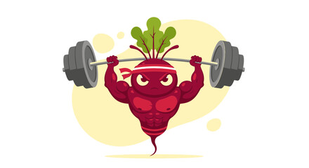 Strong Beetroot Lifting Weights With Determination Preparing For Fitness Goals