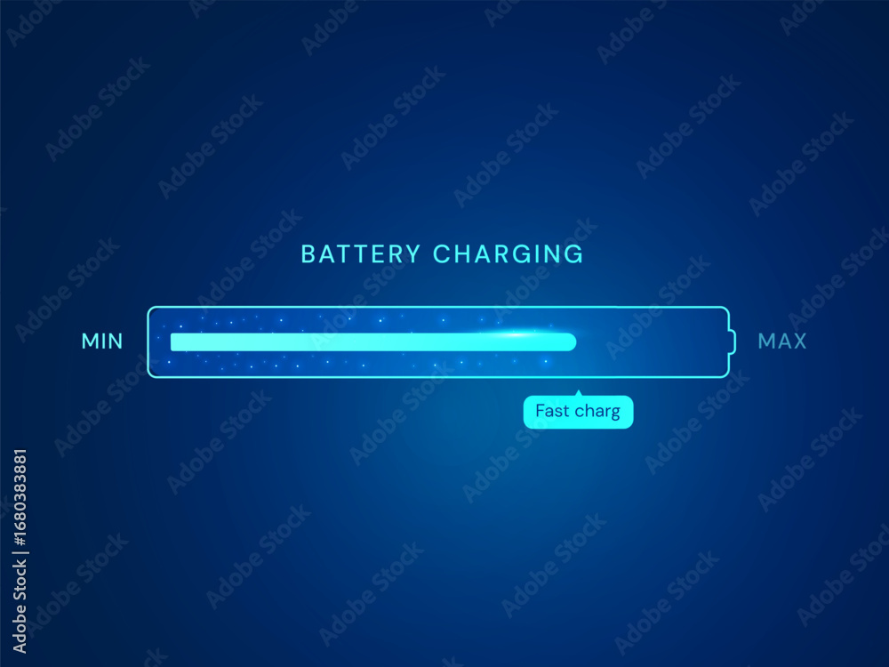 Fototapete electric vehicle battery dashboard hologram interface with futuristic loading bar charging process l