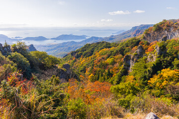 日本の風景・秋　香川県小豆島　紅葉の寒霞渓　四望頂（表十二景）