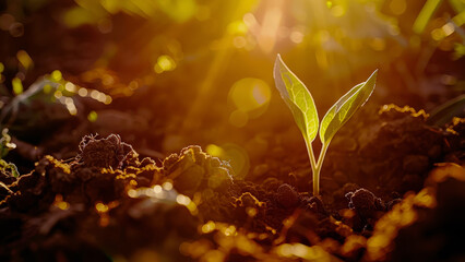 Fresh seedling growth symbolizing new beginnings and sustainability