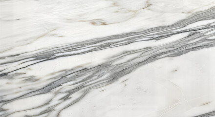 Obraz premium white marble with grey and black veins, elegant natural stone, polished slab for minimalist countertops, sophisticated wall features, and sleek interior design
