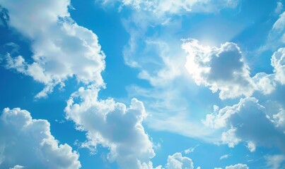 The gradient of colors from light to dark in the image of clouds floating across the sky.