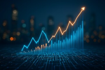 concepts of financial markets, business intelligence, data analysis, and technological growth in a metropolitan context.