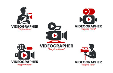 Creative 5 Videographer Logo Set for Media, Film, and Production Branding
