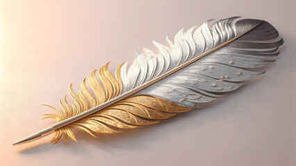 Gold and Silver Feather Luxury, Elegance, and Delicate Design