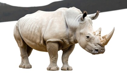 Obraz premium White Rhinoceros Portrait Outdoors