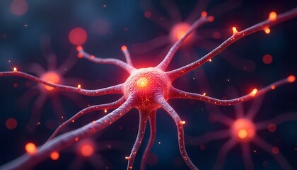 Obraz premium Stunning Neuron cells with vibrant glow, perfect for medical, scientific or educational projects