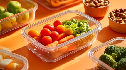 Meal Prep Container with Fresh Vegetables / 新鮮野菜の作り置き容器