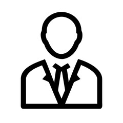 Obraz premium Simple line drawing of a businessman with a suit and tie in a minimalist style portrait icon design