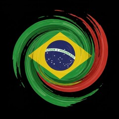 Vibrant Swirl of the Brazilian Flag: A Celebration of Brazilian Pride and National Identity