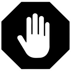 Stop hand palm octagon warning danger attention prohibition symbol  © ETA Pixels