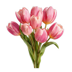 Fototapeta premium Close-up of a bouquet of light pink tulips (1)