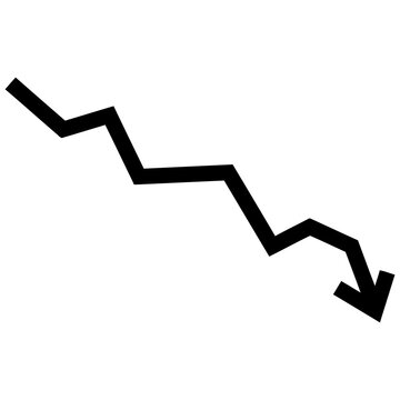 Zigzag downward arrow decline fall decrease loss finance symbol
