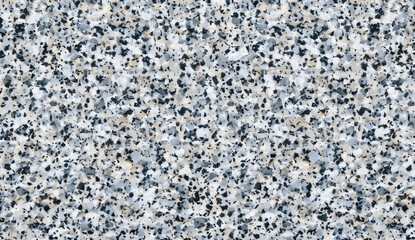 Obraz premium superficie de una losa de granito caracterizada por su patrón moteado. El granito muestra una gama compleja de grises, negros y manchas blancas, creando un aspecto neutro pero texturizado.